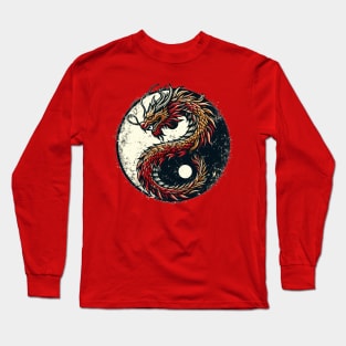 Ying Yang Dragon Long Sleeve T-Shirt